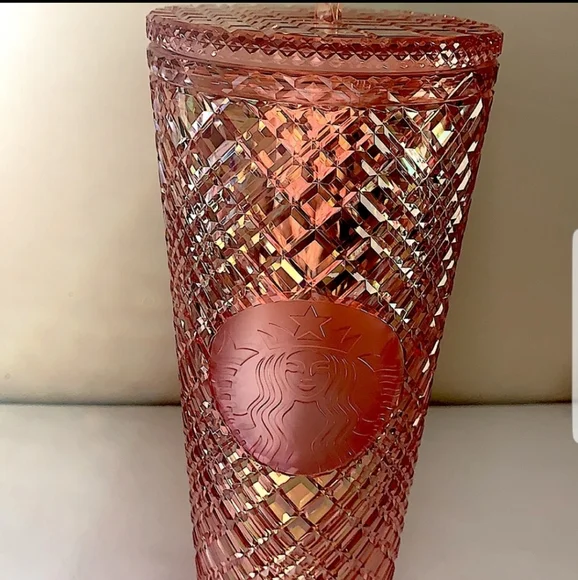 Starbucks holiday Venti 2021 Holiday Collection Rose Gold jeweled Tumbler